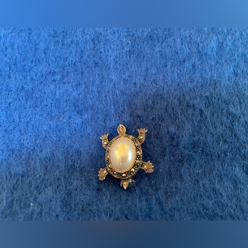 Elegant Gold Turtle Brooch